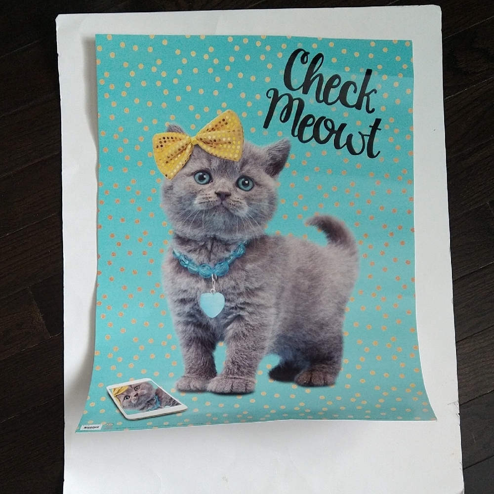 FREE With Any Purchase! Scholastic Gray and Yellow Kitten Poster